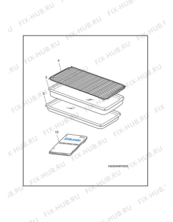 Взрыв-схема посудомоечной машины Electrolux EKE 6246 - Схема узла H10 Oven Furniture, Users manual